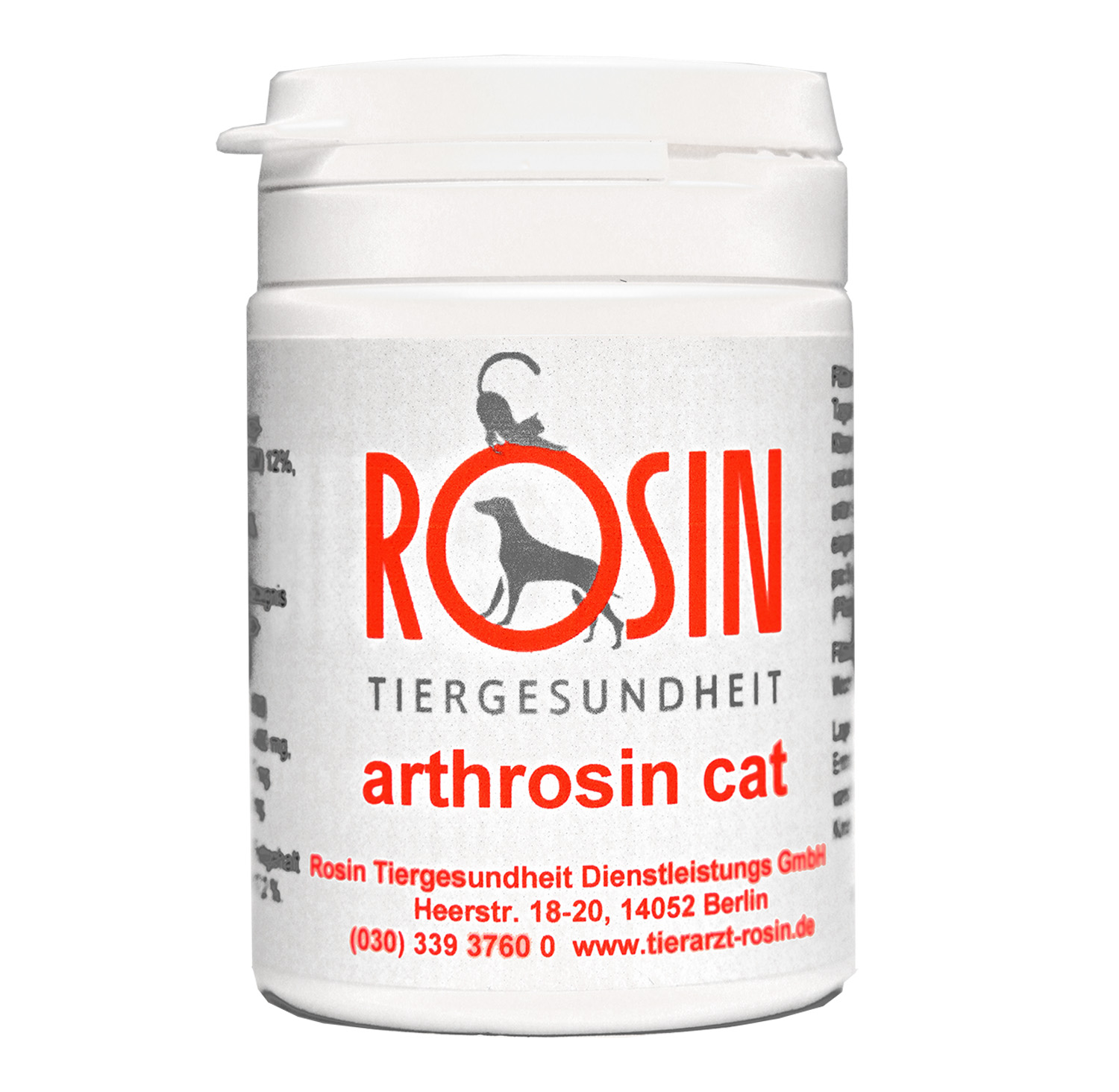Tierarzt Rosin - Rosin Tiergesundheit - arthrosin cat 60 Tabletten - Ergänzungsfuttermittel zur Unterstützung der Gelenksgesundheit für Katzen